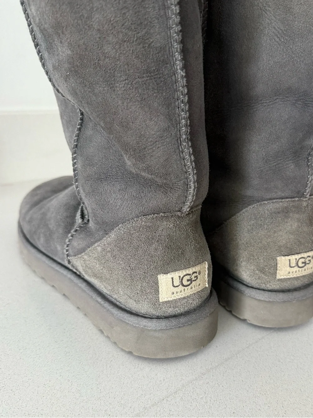 UGG Charcoal Suede Tall Boots